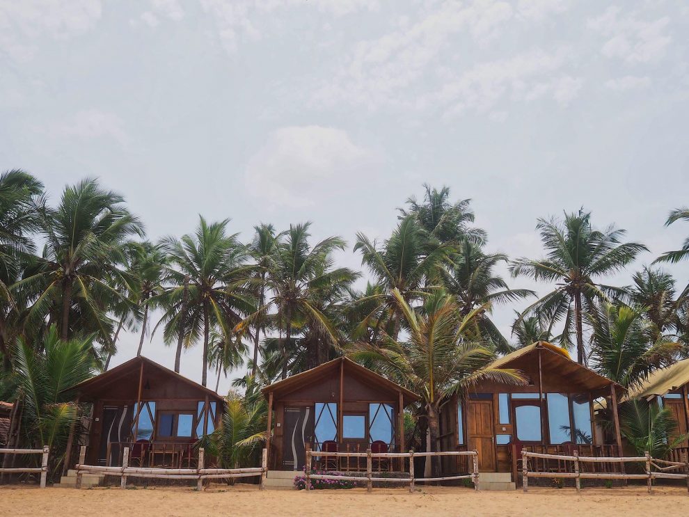 Bijzonder overnachten in Goa, beach shacks op Agonda Beach in Zuid Goa. Vakantie Goa India