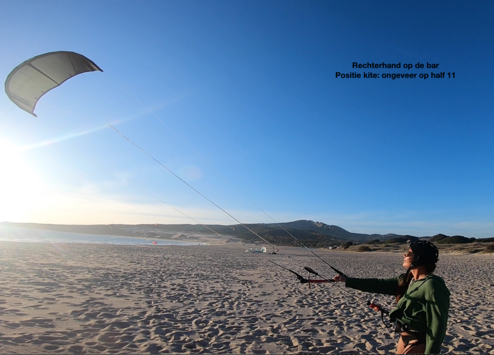 Windvenster - kite controle en in de perfecte kite positie zetten beginners les kitesurf