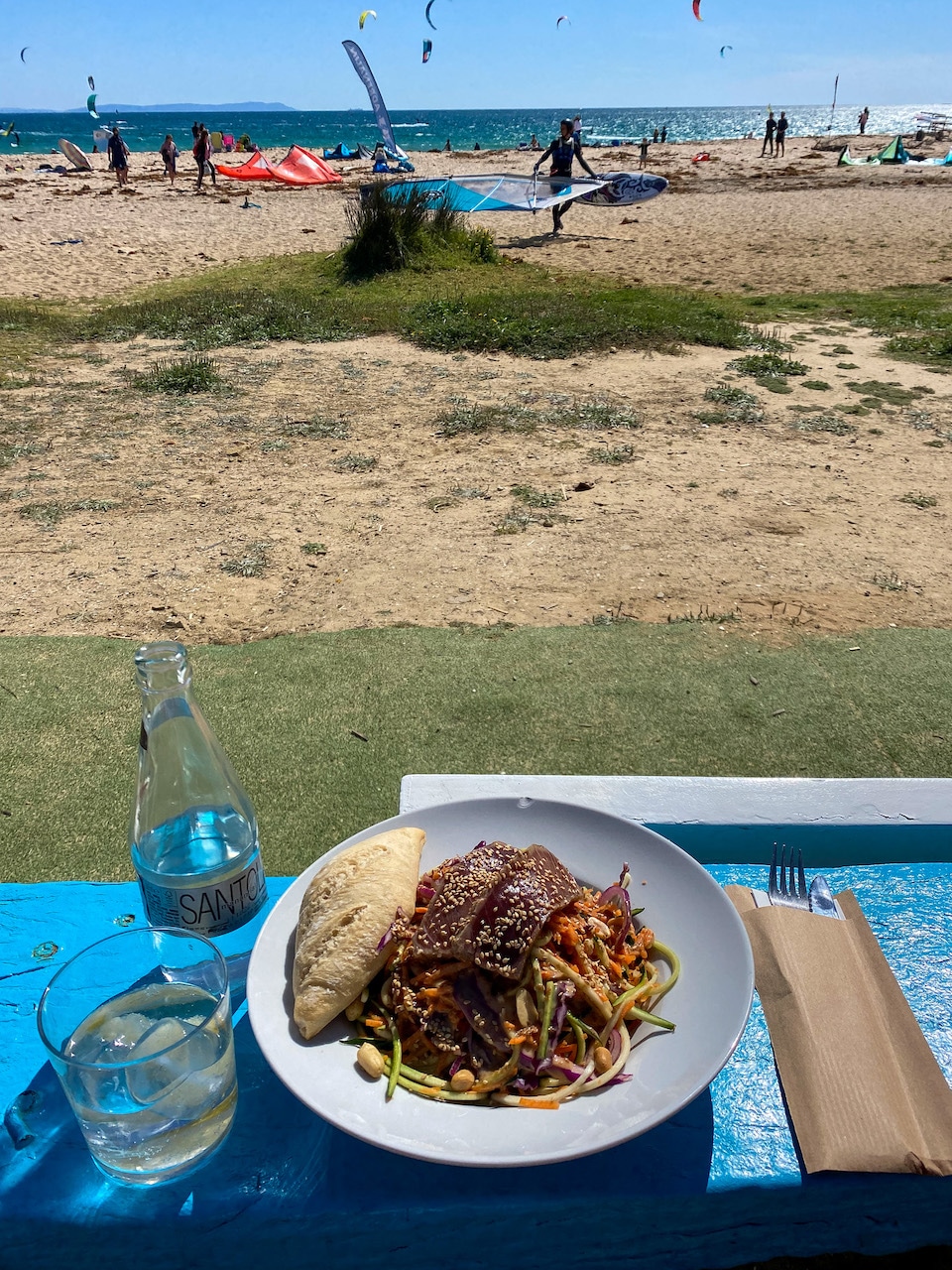 eten drinken op strand van tarifa - Playa de Valdevaqueros
